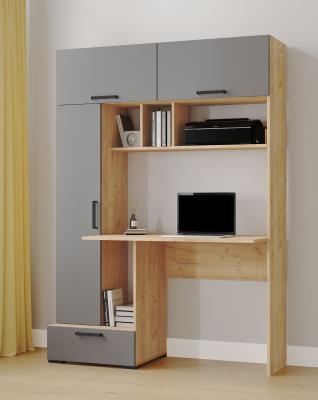 Стол компьютерный Квартет-11 дуб крафт золотой/графит серый