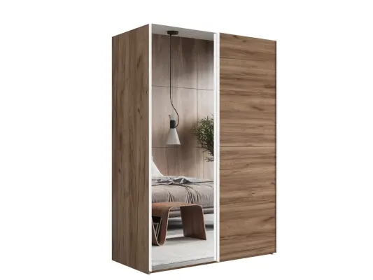 Крафт табачный 1800х2400х660 2 штанги, 4 полки, 2 ящика Белый профиль