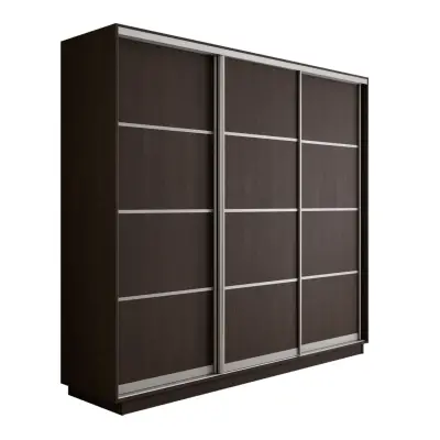 Оптим 3-х дверный 4 секции (ЛДСП) (Венге 2400х2200х600 К-3.5 Серебро профиль)