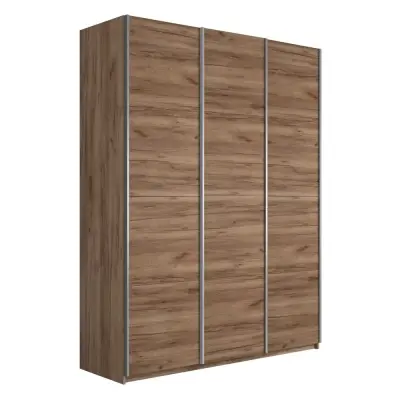 Прайм 3-х дверный (ЛДСП) (Крафт табачный 1800х2300х570 1 штанга, 9 полок, 2 ящика Серебро профиль)