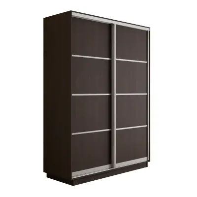 Оптим 2-х дверный 4 секции (ЛДСП) (Венге 1400х2200х600 К-2.1 Серебро профиль)