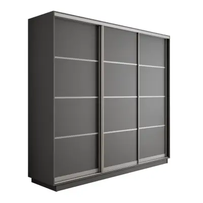 Оптим 3-х дверный 4 секции (ЛДСП) (Серый диамант 2400х2200х600 К-3.1 Серебро профиль)