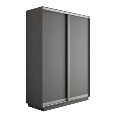 Оптим 2-х дверный 1 секция (ЛДСП) (Серый диамант 1000х2200х440 К-2.4 Серебро профиль)