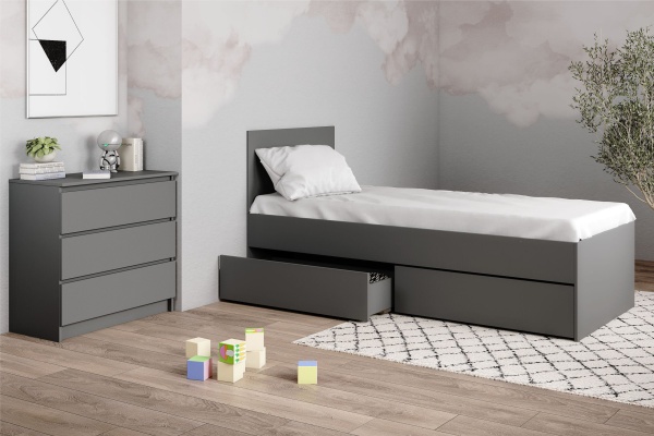 МС Мори Кровать КРМЯ 900.1/1 (МП) Графит