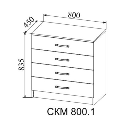 МС Софи Комод Сонома/Белый СКМ 800.1 NEW