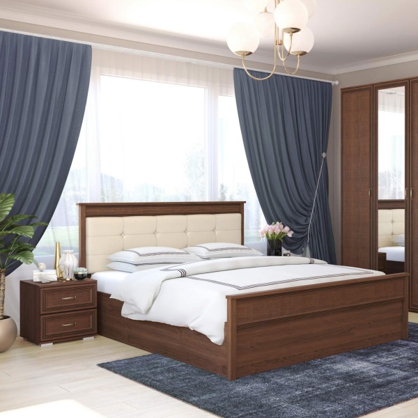 Корпус кровати Ливорно 1,6 м ЛКР-1 (1,6) орех донской