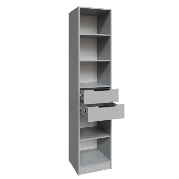 Шкаф Мадрид (0,5) с 2 ящиками  камень серый