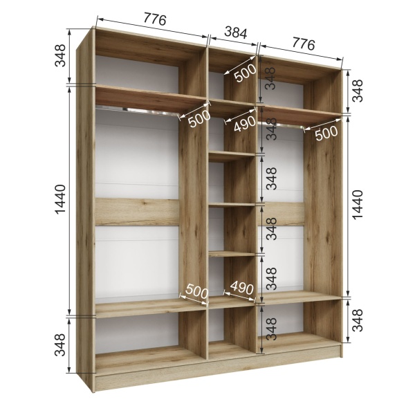 Шкаф Мадрид (2,0) без зеркала дуб делано