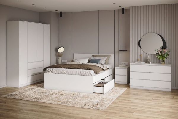 МС Мори Кровать КРМЯ 1200.1/1 (МП/3) Белый