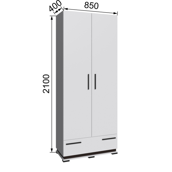 Шкаф Прихожая Модена МШ-30  белый/венге
