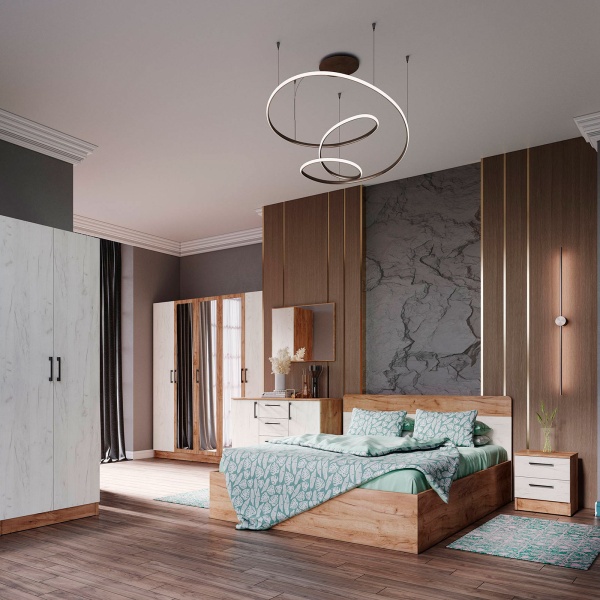 Тумба прикроватная Вегас дуб крафт табачный/дуб крафт белый