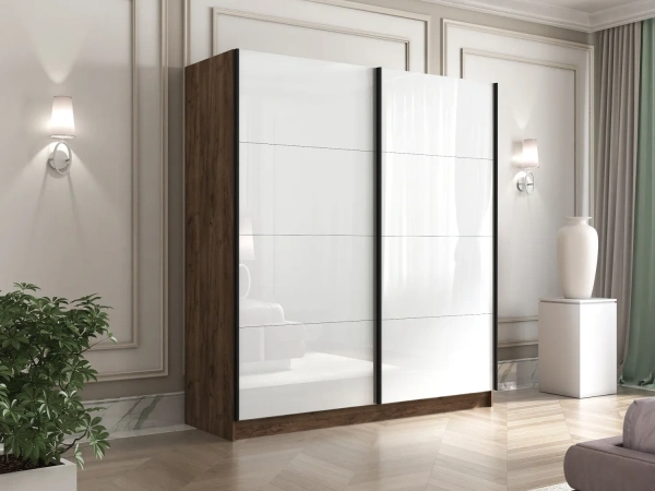 Крафт табачный 1800х2400х660 2 штанги, 4 полки, 2 ящика Черный профиль