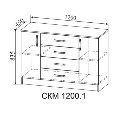МС Софи Комод Сонома/Белый СКМ 1200.1 NEW